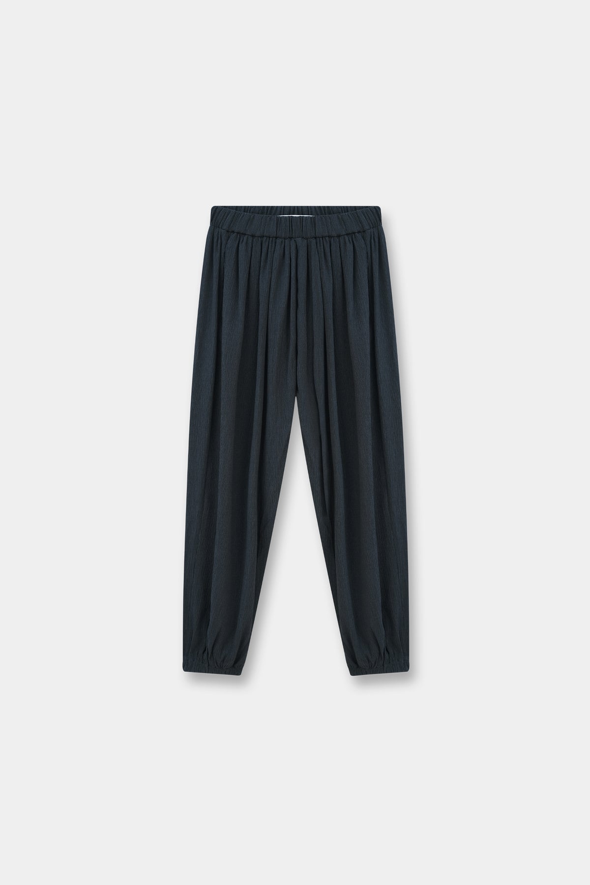 Textured Pleated Elasticated Balloon Trouser