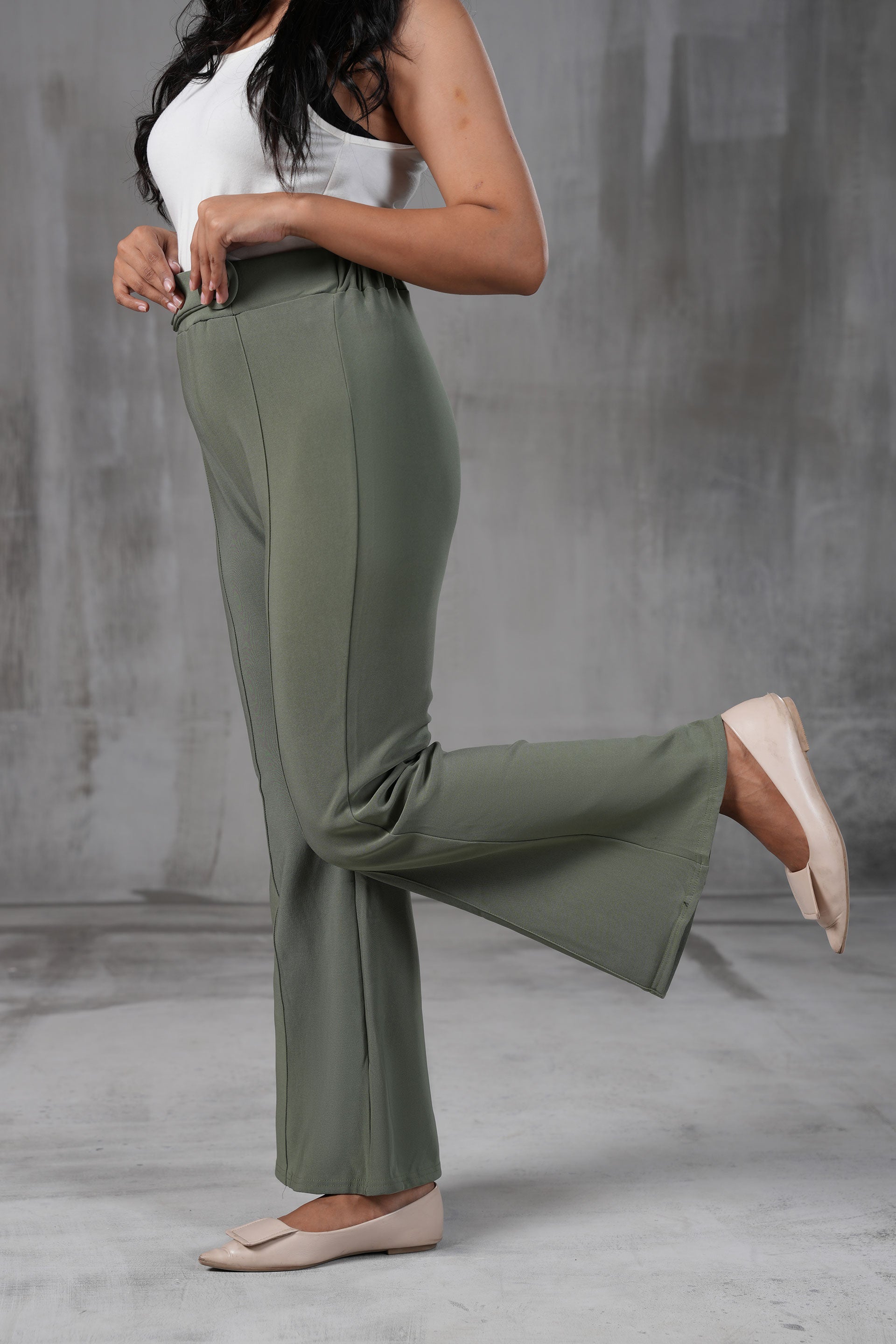 High-Waist Belted Trousers