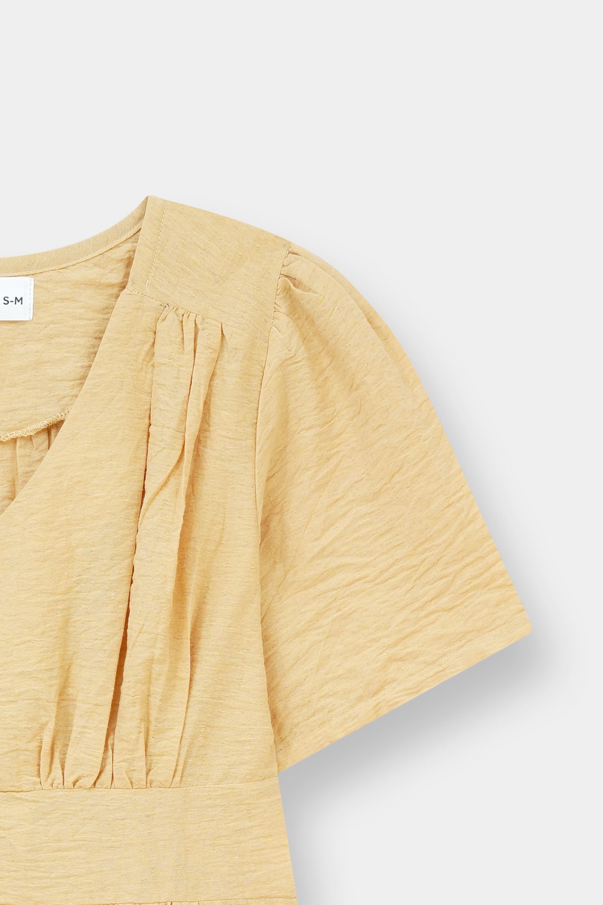 Textured Button-Front V-Neck Top