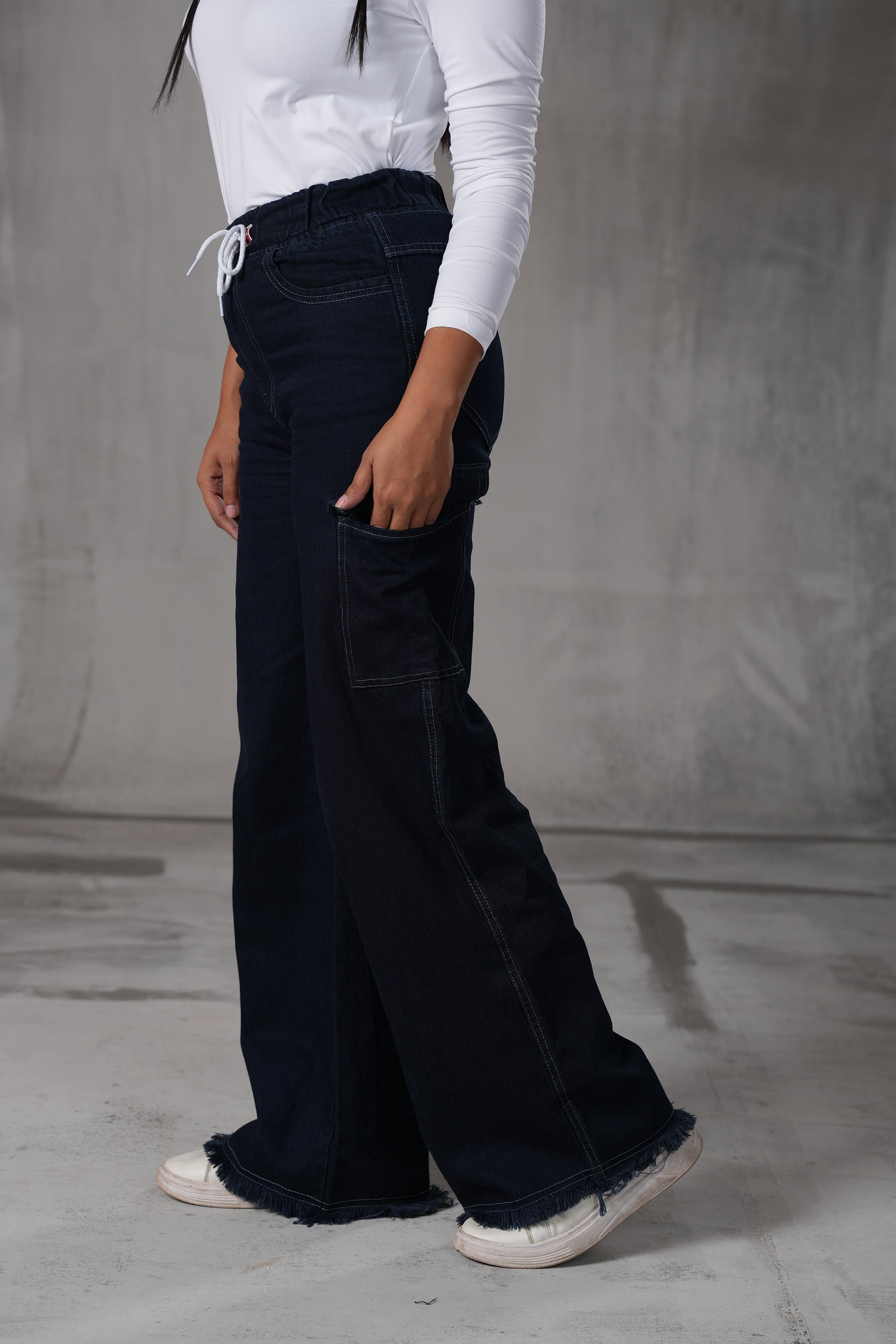 Urban Utility Wide-Leg Cargo Jeans