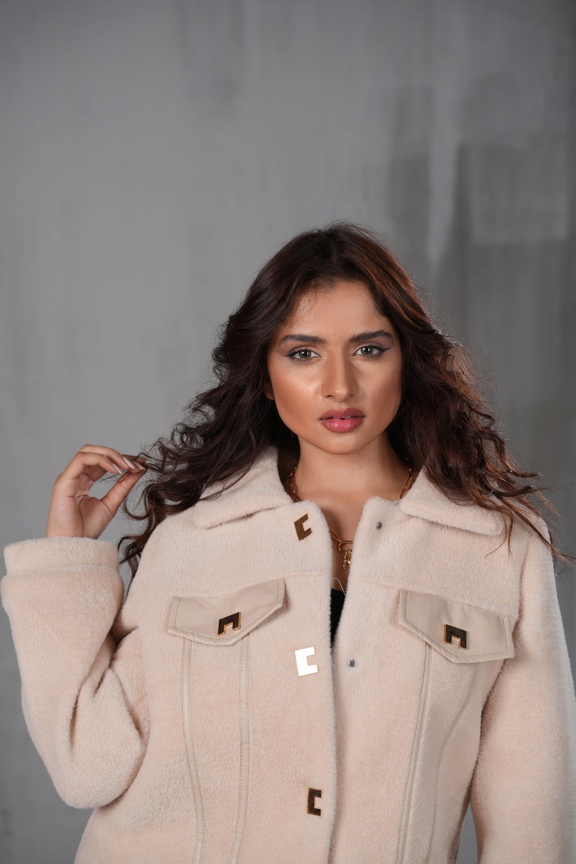 Pale Pink Sherpa Coat