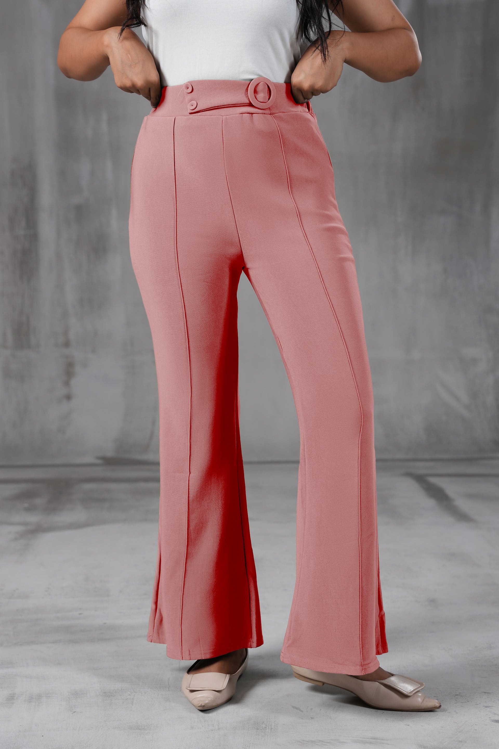 High-Waist Belted Trousers