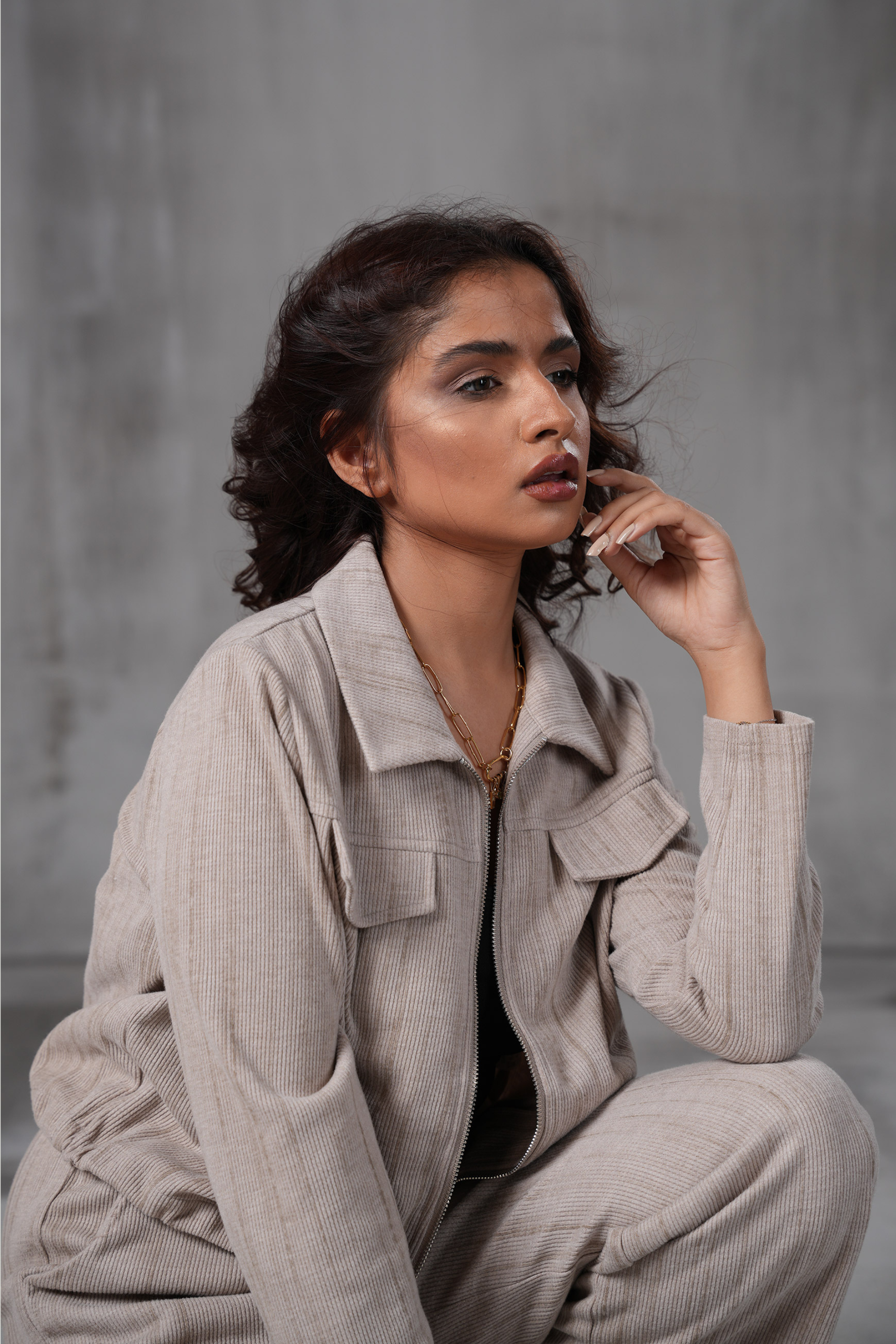 Ribbed knit lounge wear co-ord set