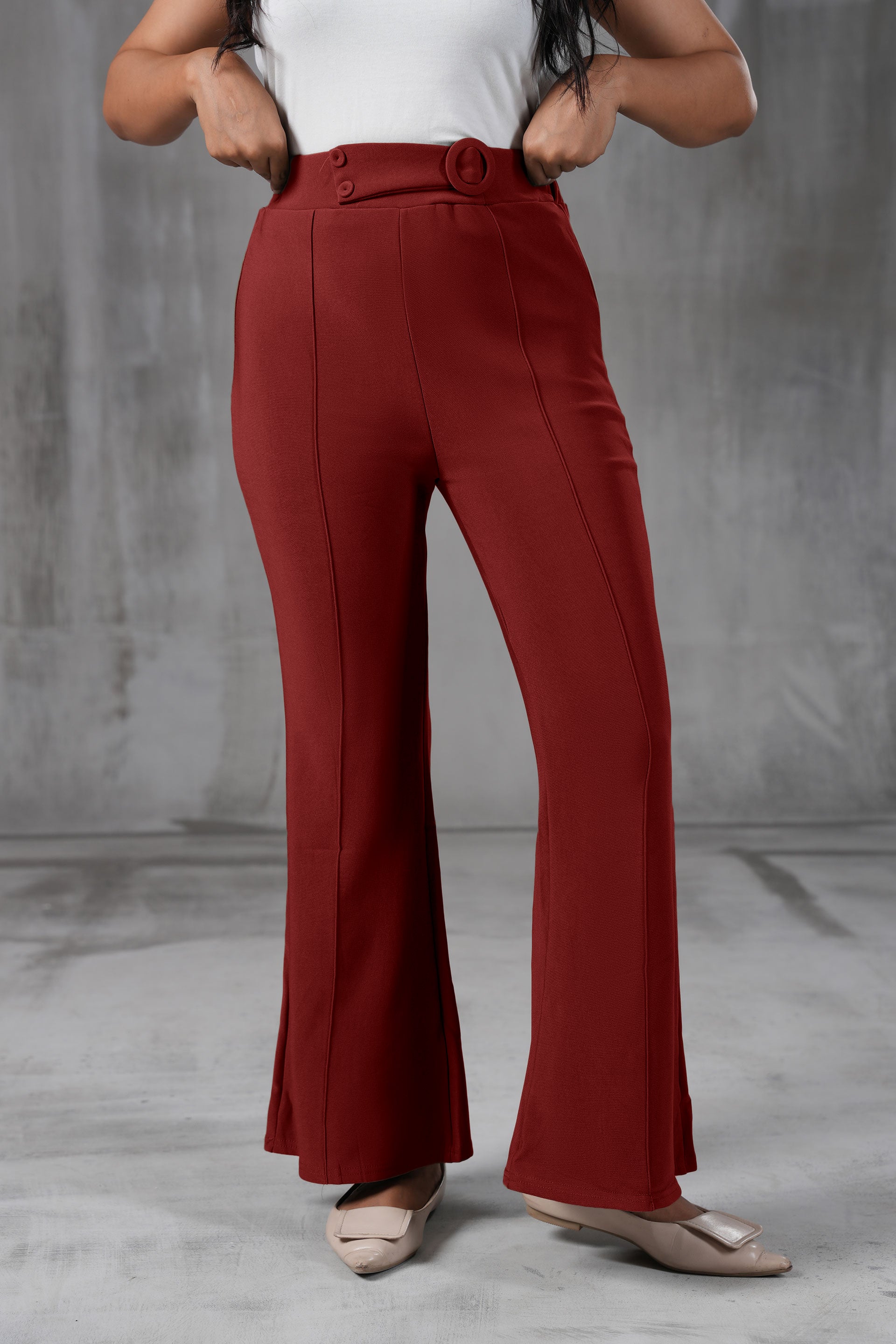 High-Waist Belted Trousers