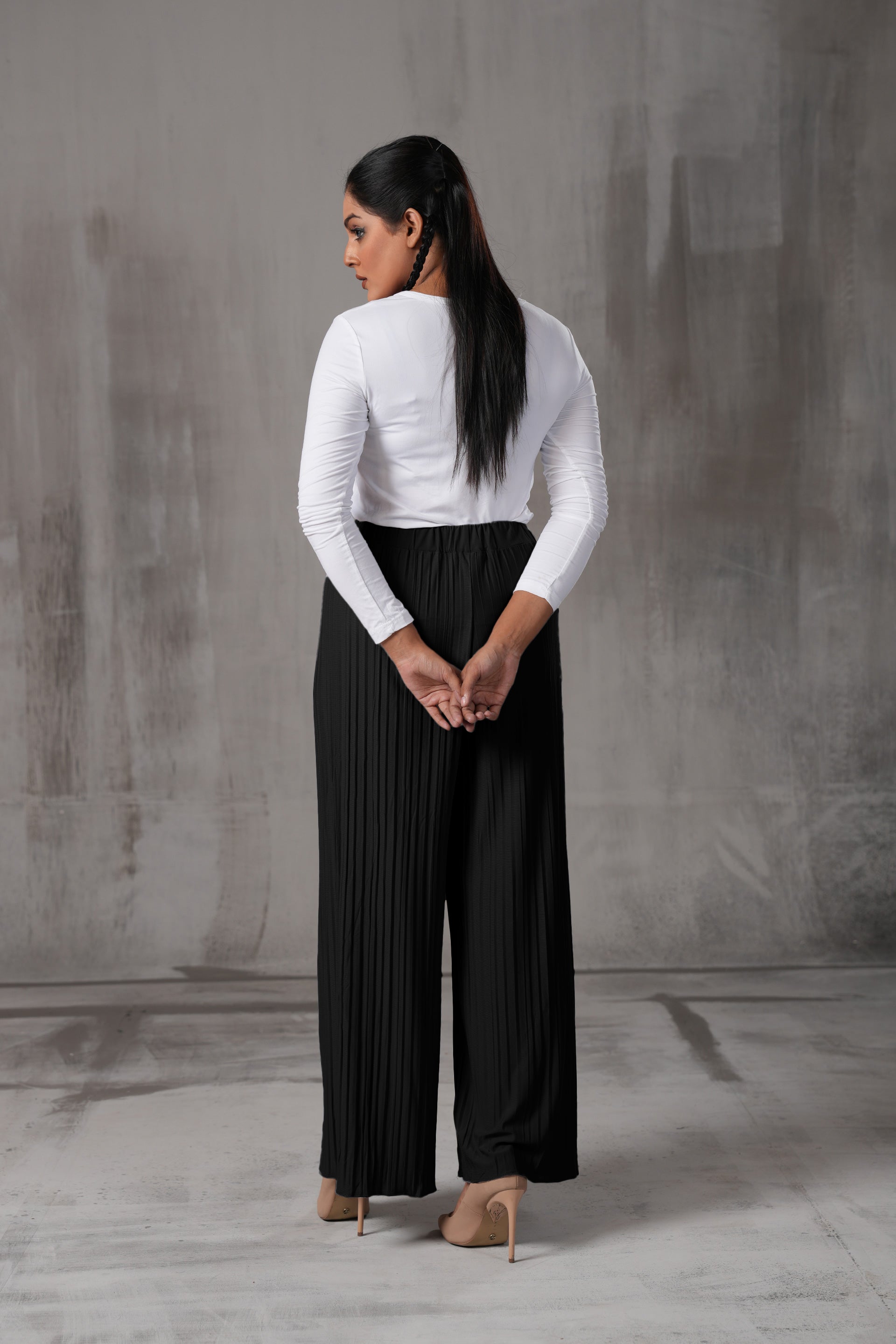 Premium Pleated Wide-Leg Plazzo