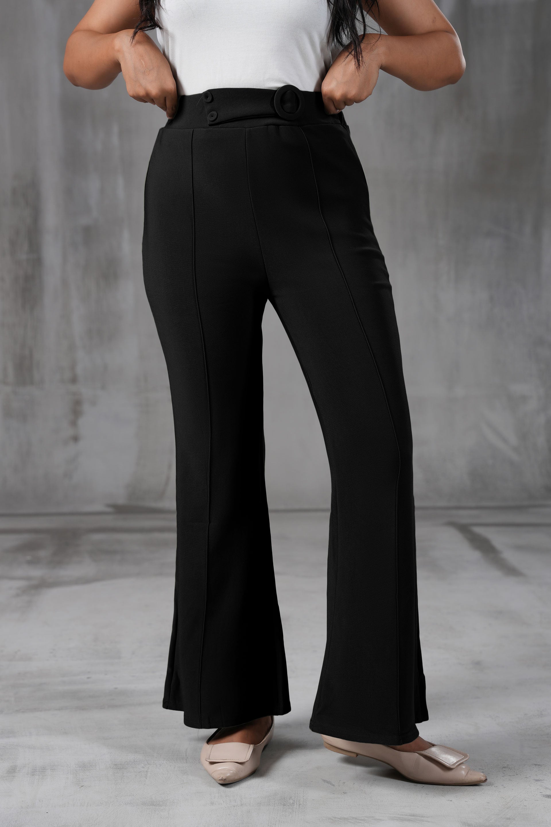 High-Waist Belted Trousers