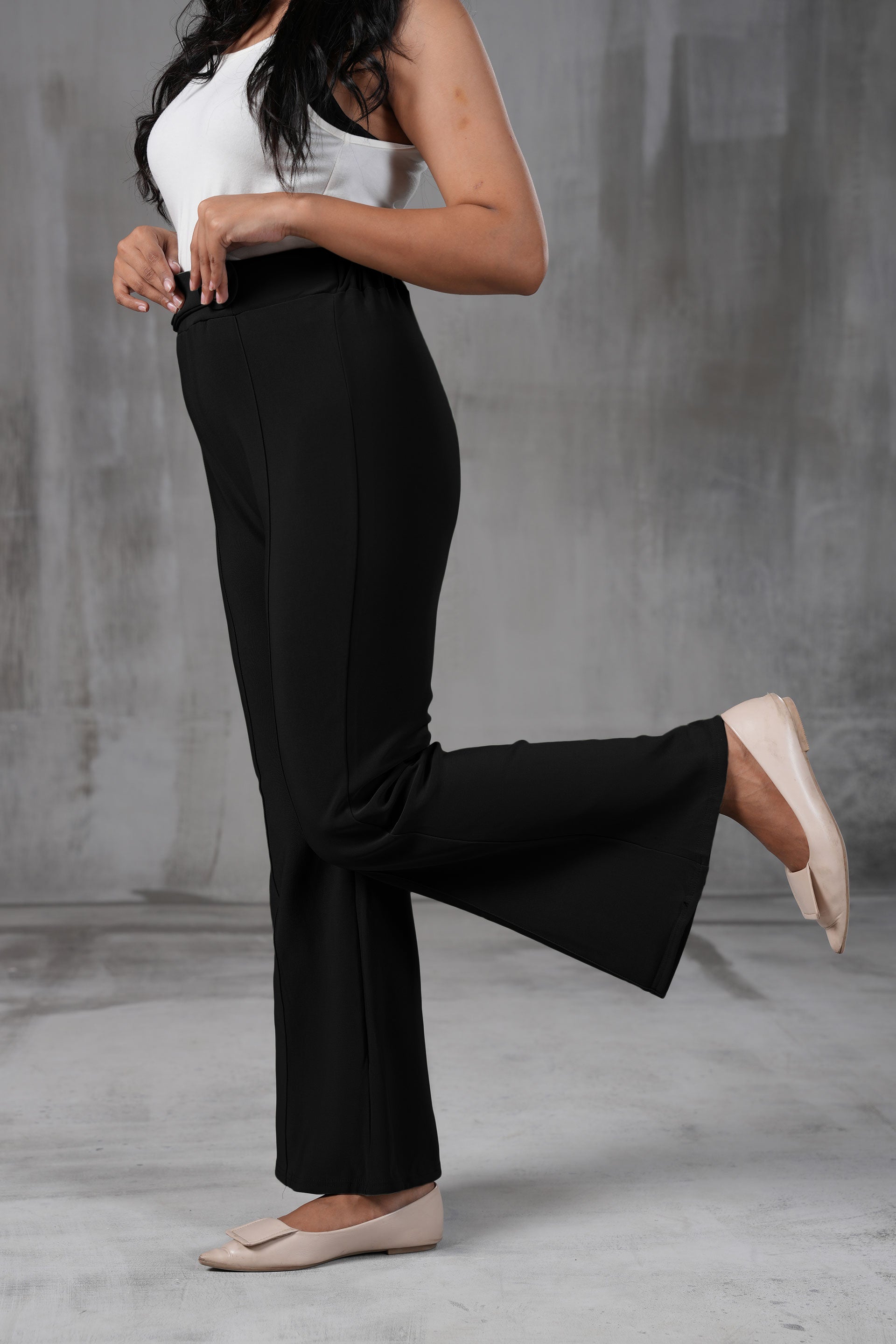 High-Waist Belted Trousers