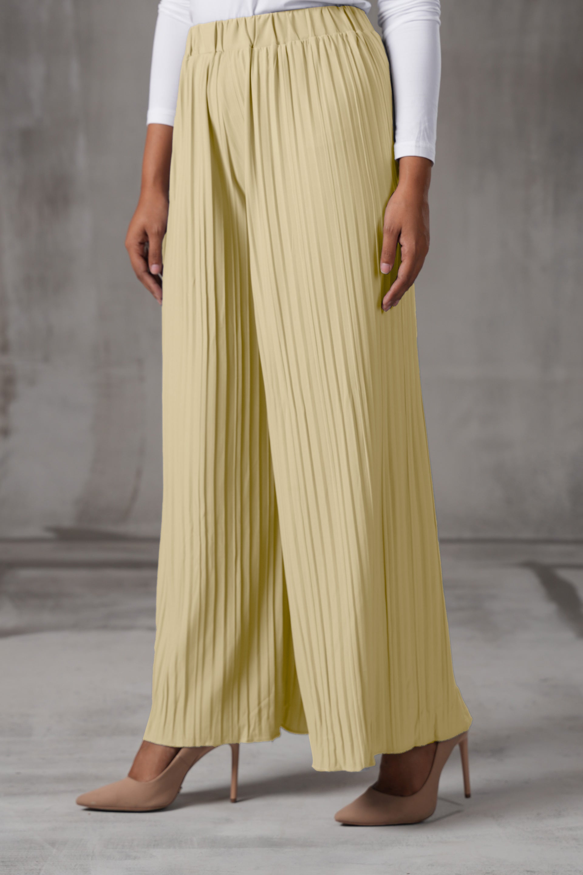 Premium Pleated Wide-Leg Plazzo