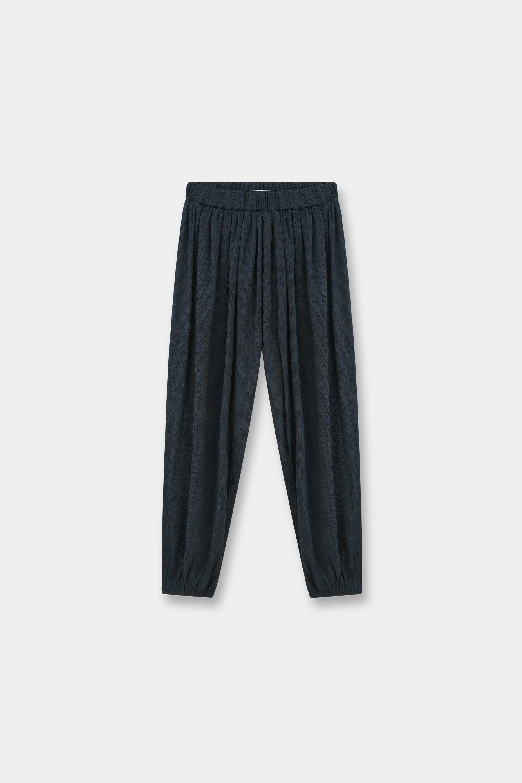 Textured Pleated Elasticated Trousers
