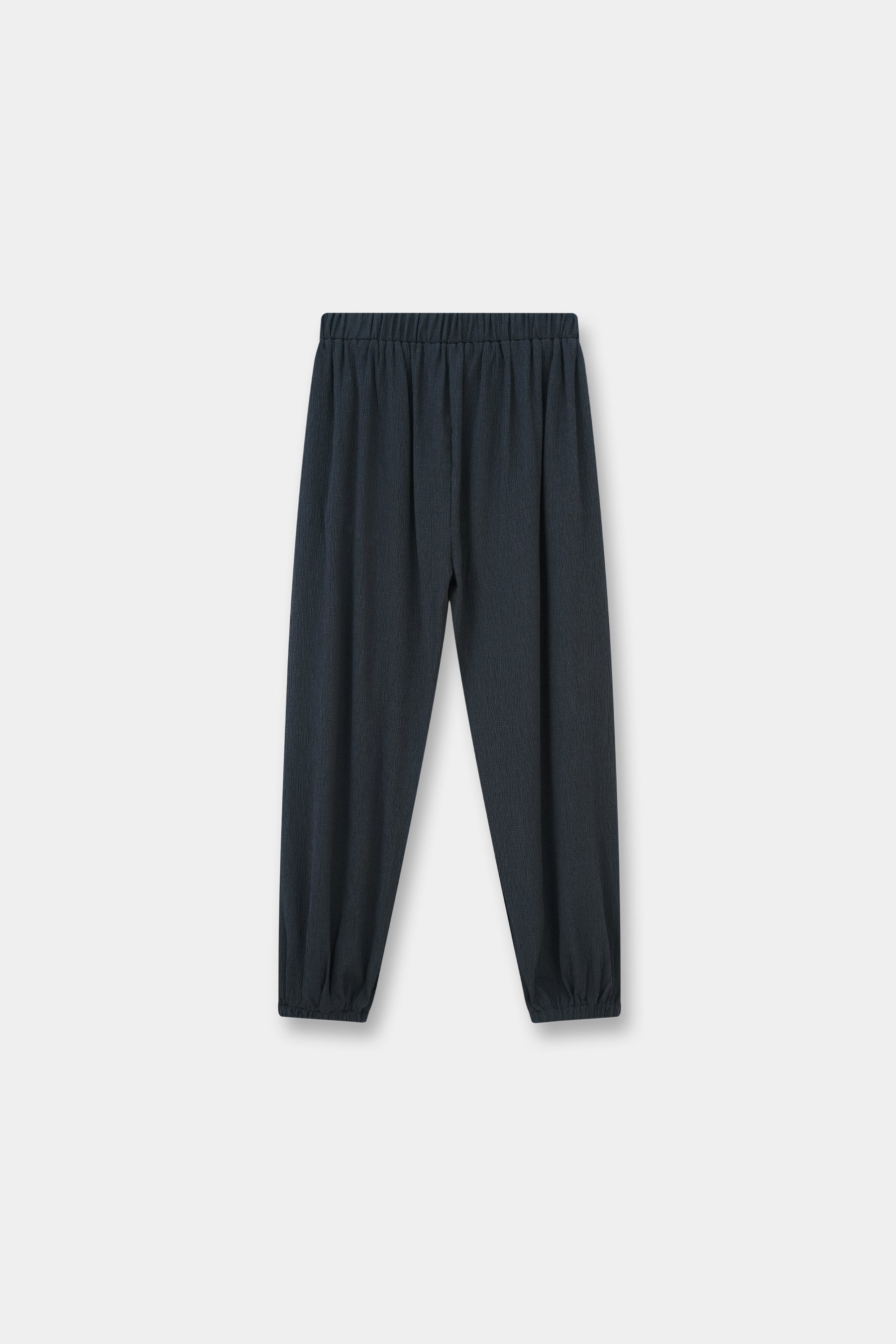 Textured Pleated Elasticated Trousers