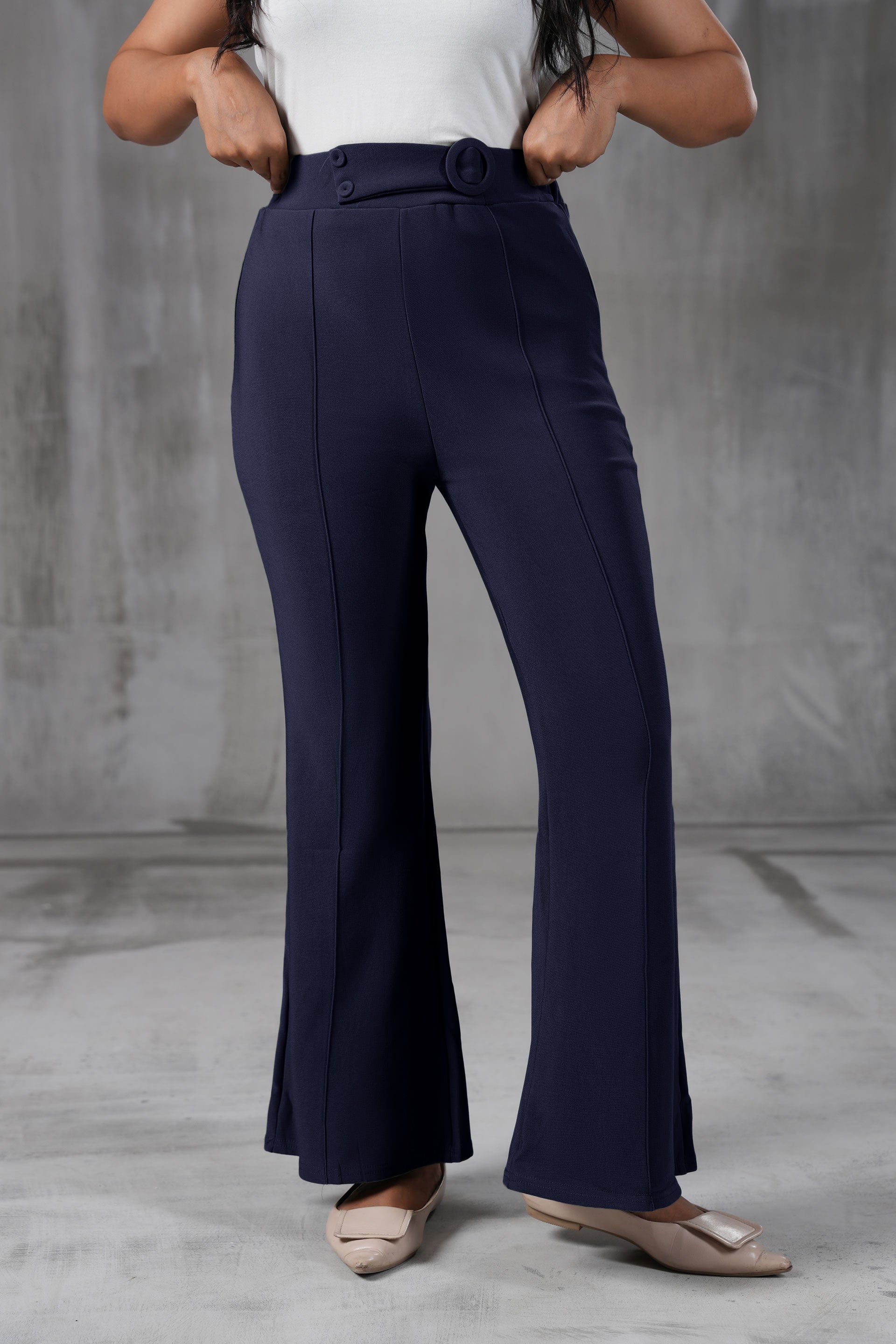High-Waist Belted Trousers – Cherry Chics
