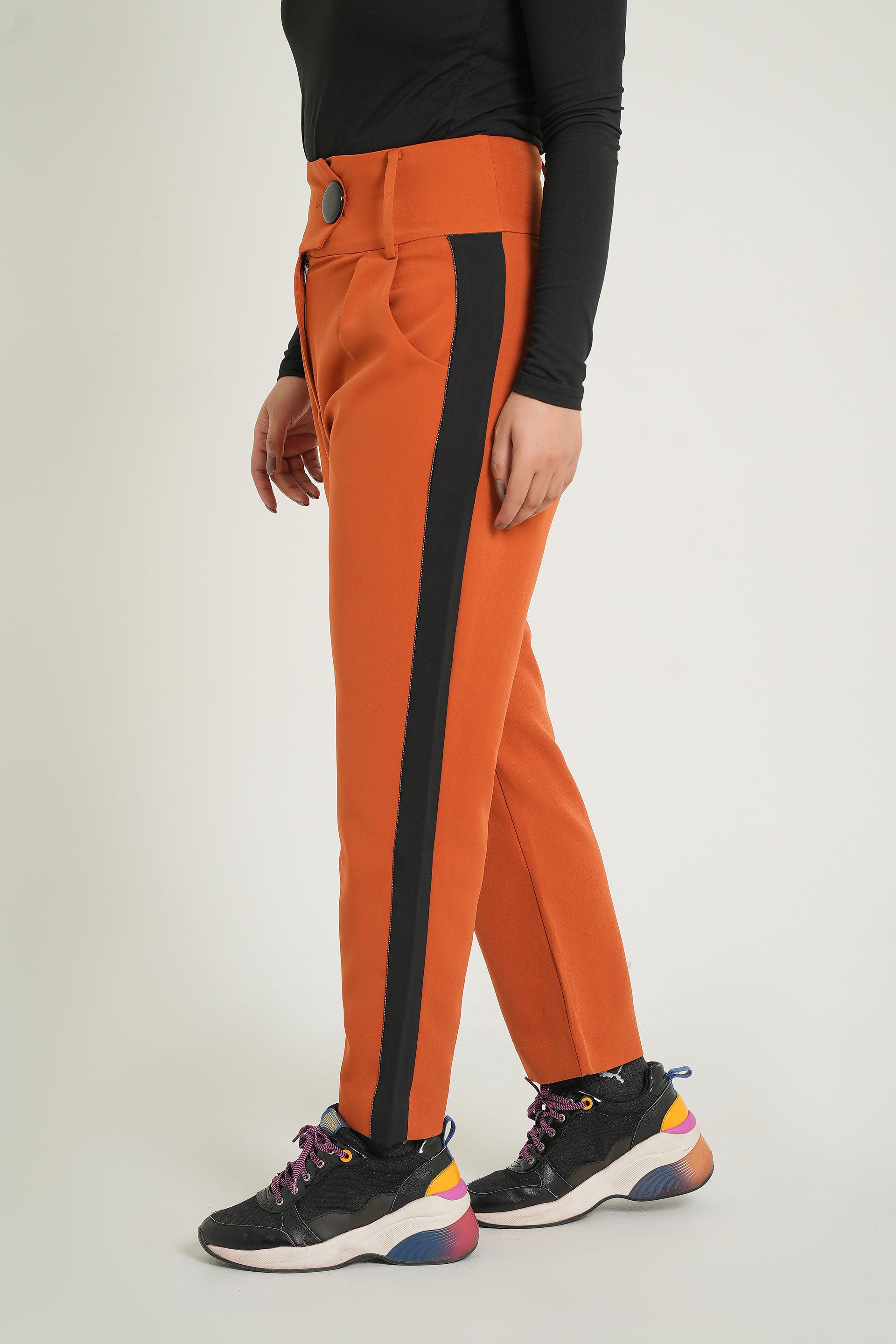 Buttoned Glam Panel Trousers