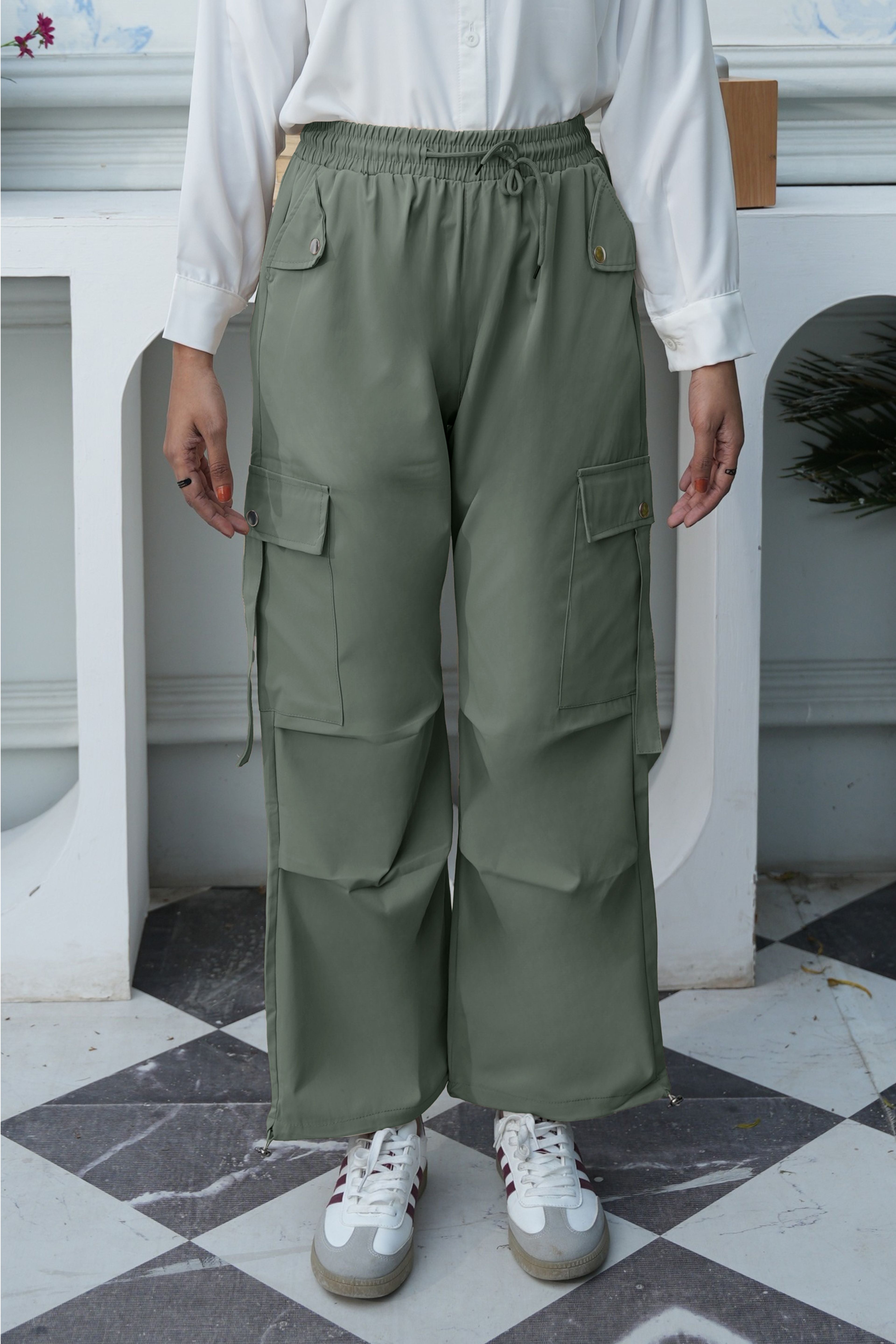 Urban Utility High-Waisted Cargo Trousers