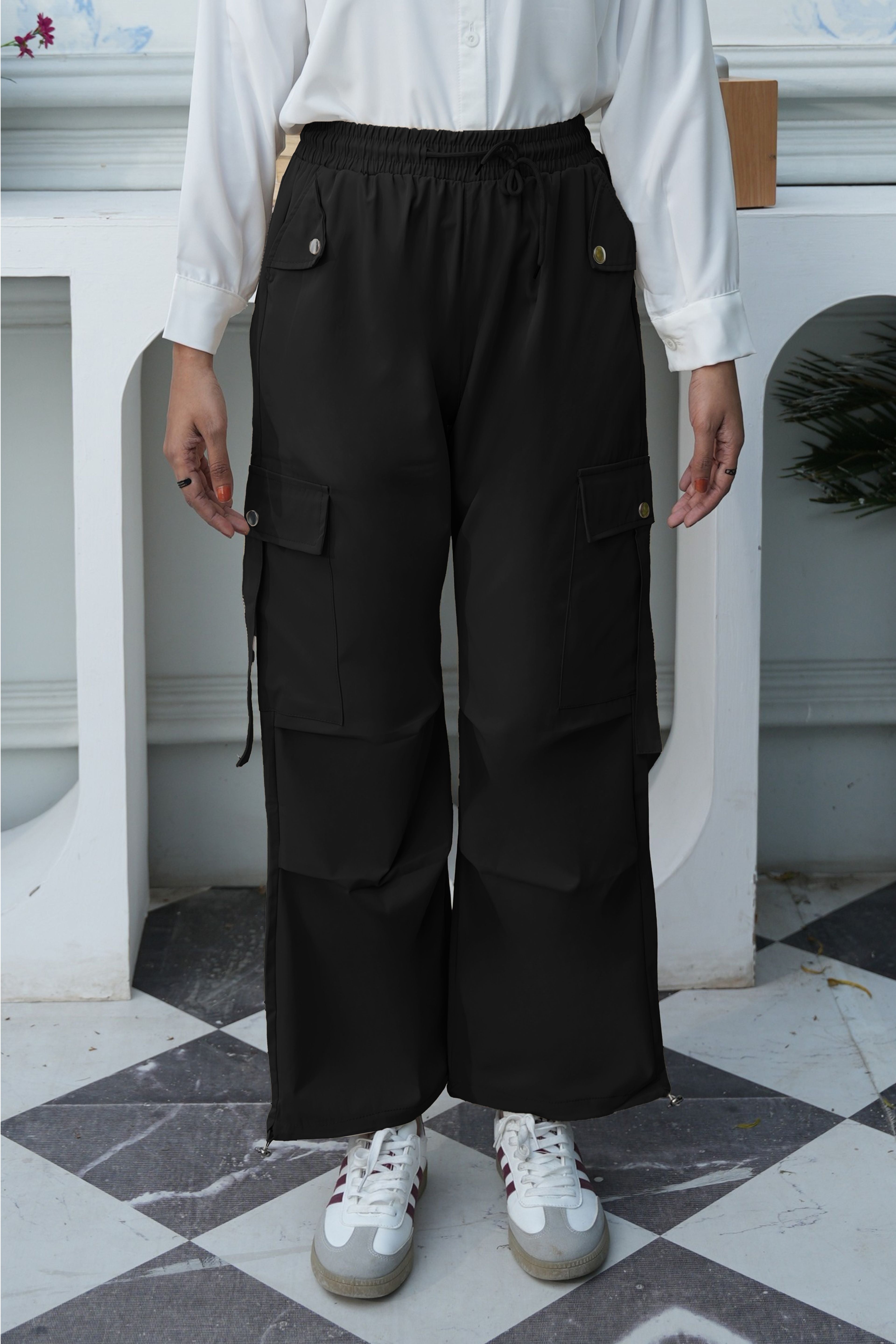 Urban Utility High-Waisted Cargo Trousers