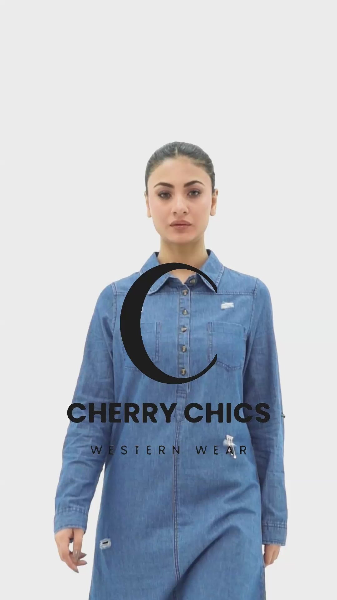 Denim Long Top | Women's Denim Top | Denim Top | Cherry Chics